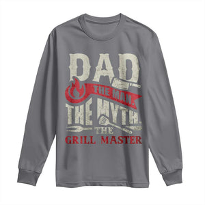 Funny BBQ Grilling Pitmaster Long Sleeve Shirt Dad The Man The Myth The Grill Master TS09 Charcoal Print Your Wear