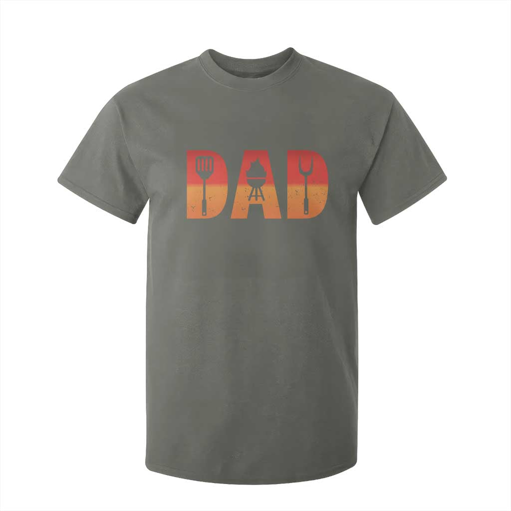 Funny BBQ Grill Dad T Shirt For Kid TS09 Military Green Print Your Wear