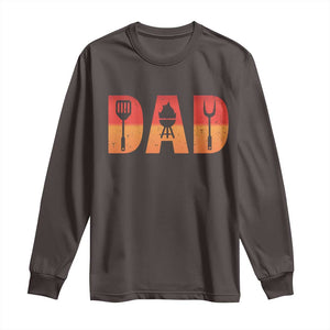 Funny BBQ Grill Dad Long Sleeve Shirt TS09 Dark Chocolate Print Your Wear