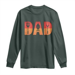 Funny BBQ Grill Dad Long Sleeve Shirt TS09 Dark Forest Green Print Your Wear