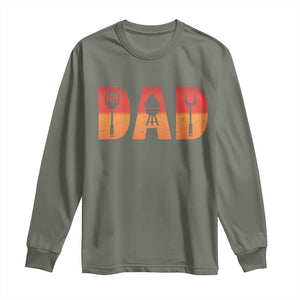 Funny BBQ Grill Dad Long Sleeve Shirt TS09 Military Green Print Your Wear