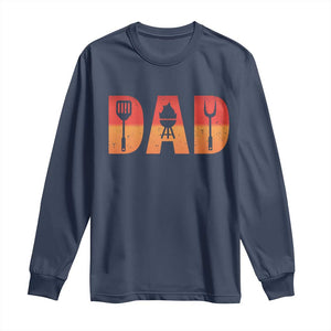 Funny BBQ Grill Dad Long Sleeve Shirt TS09 Navy Print Your Wear