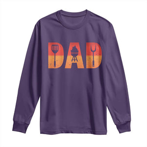 Funny BBQ Grill Dad Long Sleeve Shirt TS09 Purple Print Your Wear