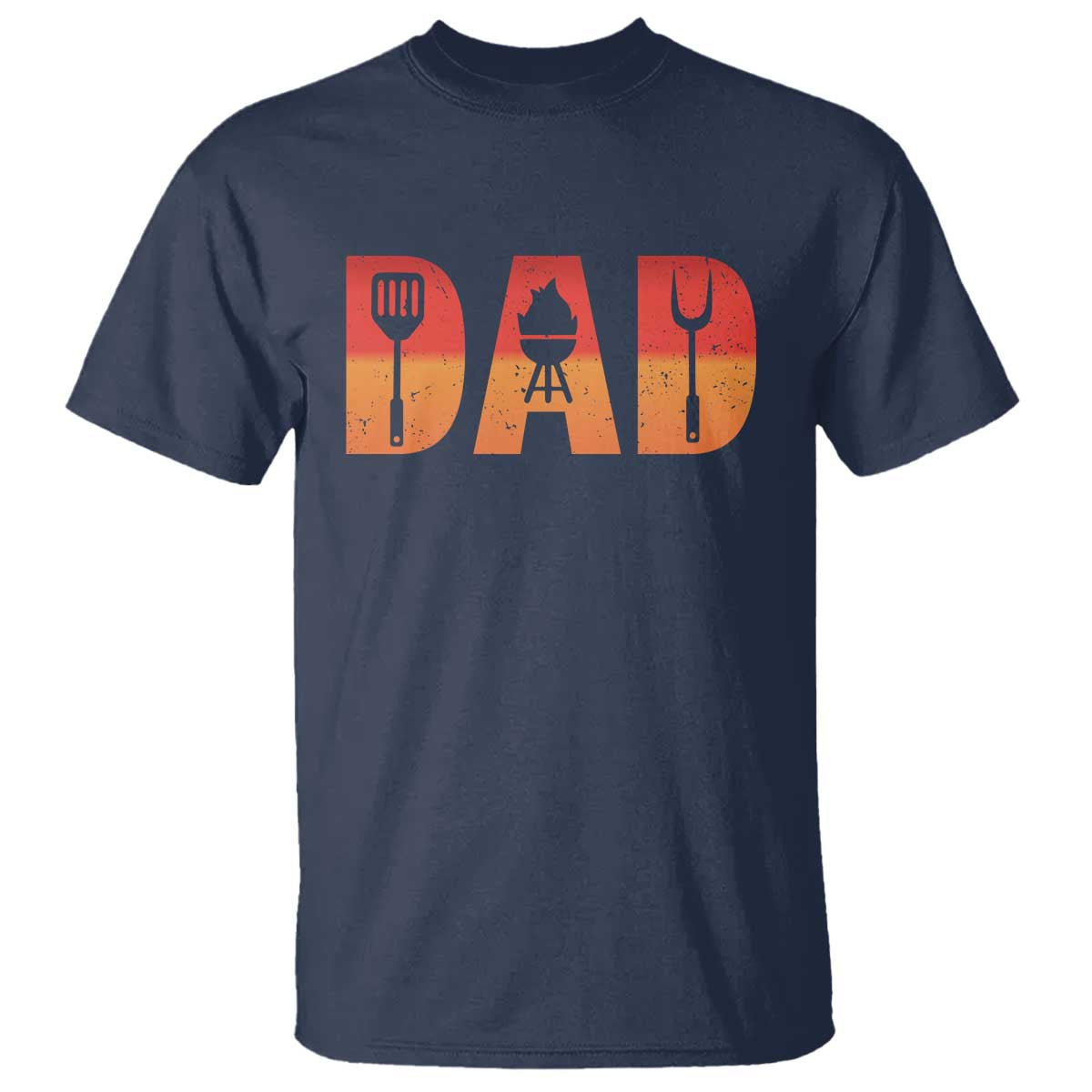 Funny BBQ Grill Dad T Shirt TS09 Navy Print Your Wear