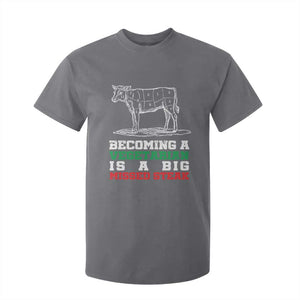 Vegetarian Jokes T Shirt For Kid Becoming A Vegetarian Is A Big Missed Steak TS09 Charcoal Print Your Wear