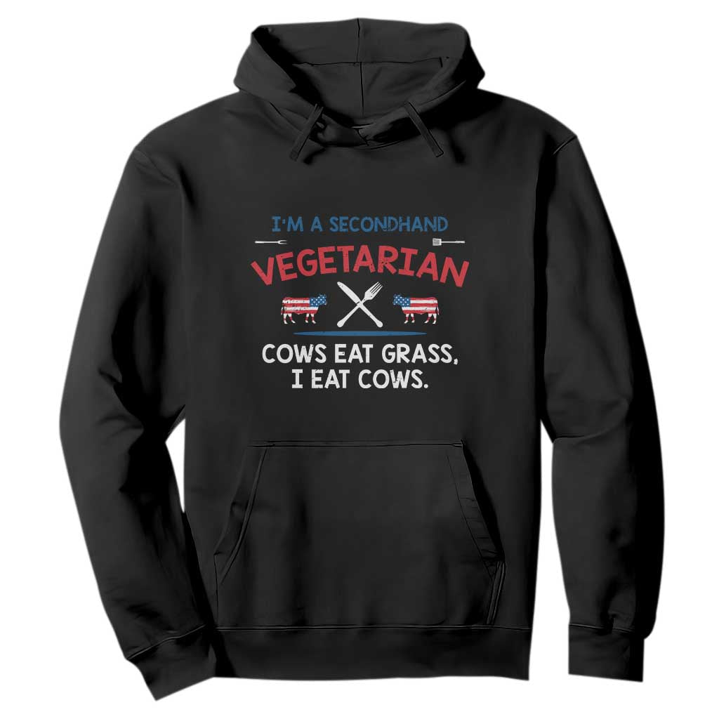 Funny BBQ Lover Hoodie Cow Eat Grass I Eat Cow Anti Vegan Jokes TS09 Black Print Your Wear