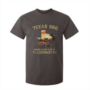 Texas BBQ Lover T Shirt For Kid Where Every Bite Is Legendary Cowboy Grilling Pitmaster TS09 Dark Chocolate Print Your Wear