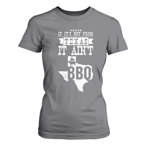 Texas BBQ Lover T Shirt For Women If It's Not From Texas It Ain't BBQ TS09 Charcoal Print Your Wear