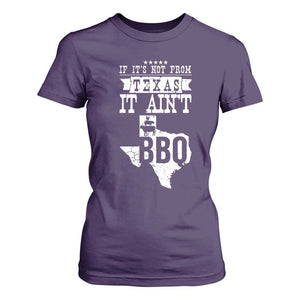 Texas BBQ Lover T Shirt For Women If It's Not From Texas It Ain't BBQ TS09 Purple Print Your Wear