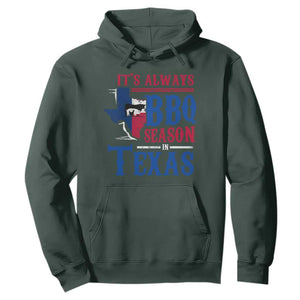 Texas BBQ Lover Hoodie It's Always BBQ Season In Texas TS09 Dark Forest Green Print Your Wear