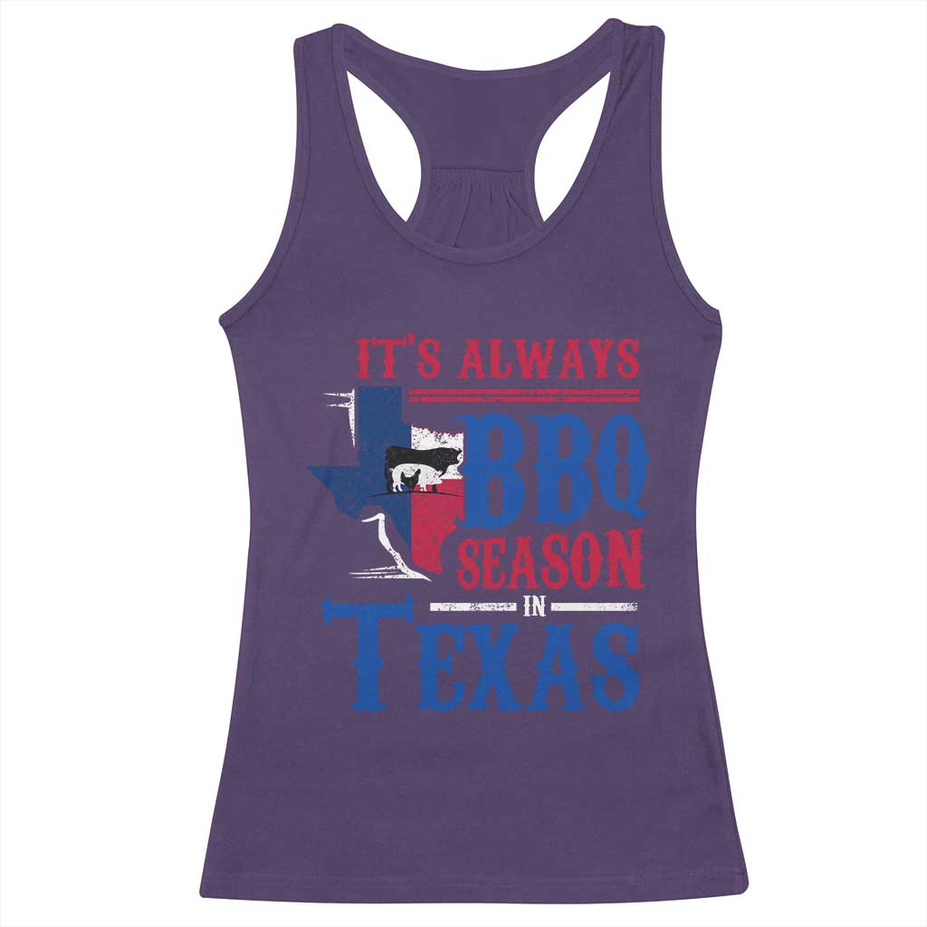 Texas BBQ Lover Racerback Tank Top It's Always BBQ Season In Texas TS09 Purple Print Your Wear
