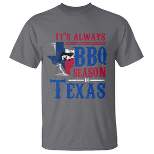 Texas BBQ Lover T Shirt It's Always BBQ Season In Texas TS09 Charcoal Print Your Wear