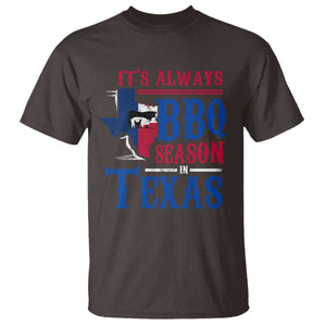 Texas BBQ Lover T Shirt It's Always BBQ Season In Texas TS09 Dark Chocolate Print Your Wear