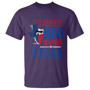 Texas BBQ Lover T Shirt It's Always BBQ Season In Texas TS09 Purple Print Your Wear