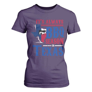 Texas BBQ Lover T Shirt For Women It's Always BBQ Season In Texas TS09 Purple Print Your Wear