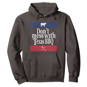 Don't Mess With Texas BBQ Hoodie TS09 Dark Chocolate Print Your Wear