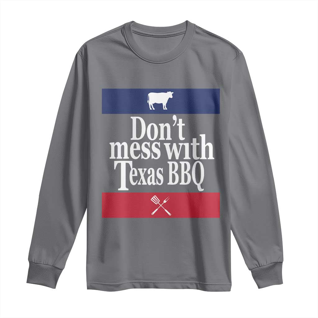 Don't Mess With Texas BBQ Long Sleeve Shirt TS09 Charcoal Print Your Wear