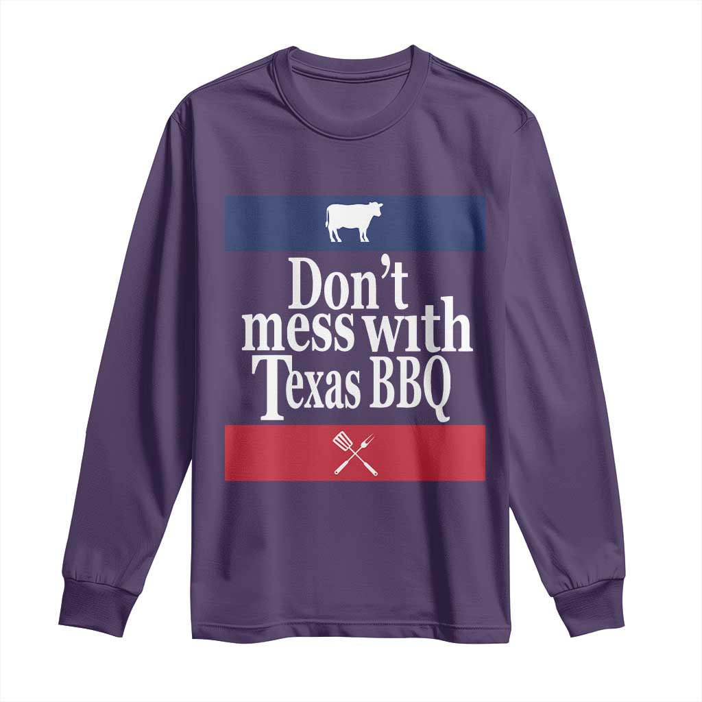 Don't Mess With Texas BBQ Long Sleeve Shirt TS09 Purple Print Your Wear