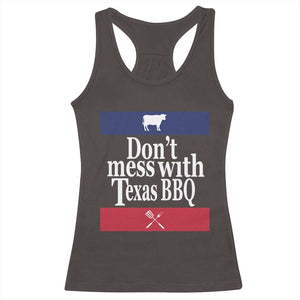 Don't Mess With Texas BBQ Racerback Tank Top TS09 Dark Chocolate Print Your Wear