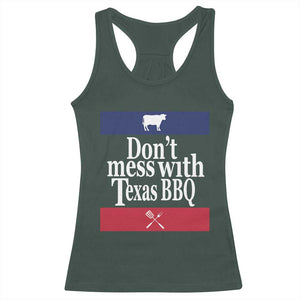 Don't Mess With Texas BBQ Racerback Tank Top TS09 Dark Forest Green Print Your Wear