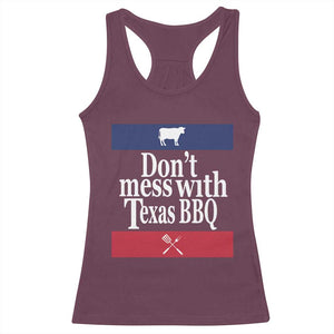 Don't Mess With Texas BBQ Racerback Tank Top TS09 Maroon Print Your Wear