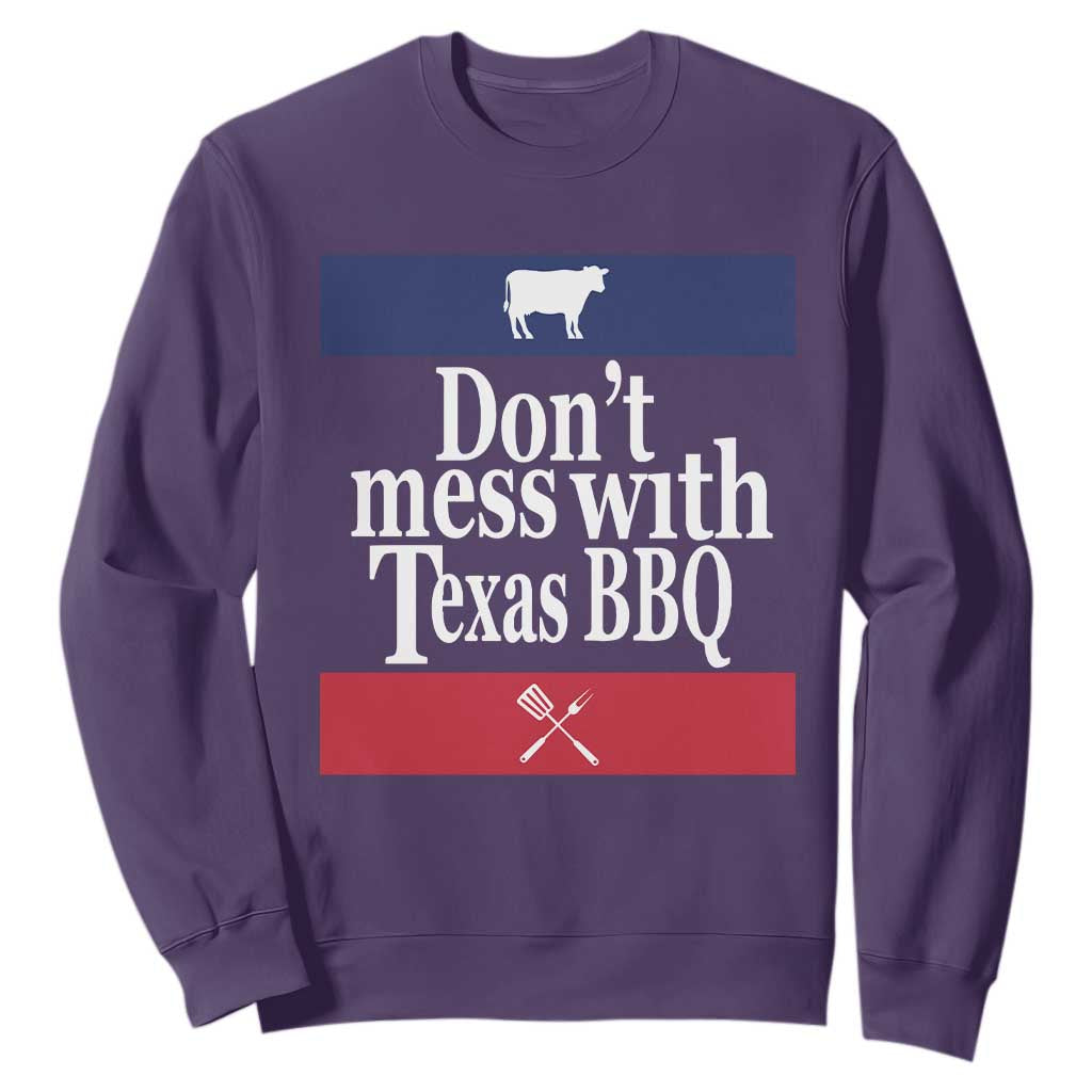 Don't Mess With Texas BBQ Sweatshirt TS09 Purple Print Your Wear