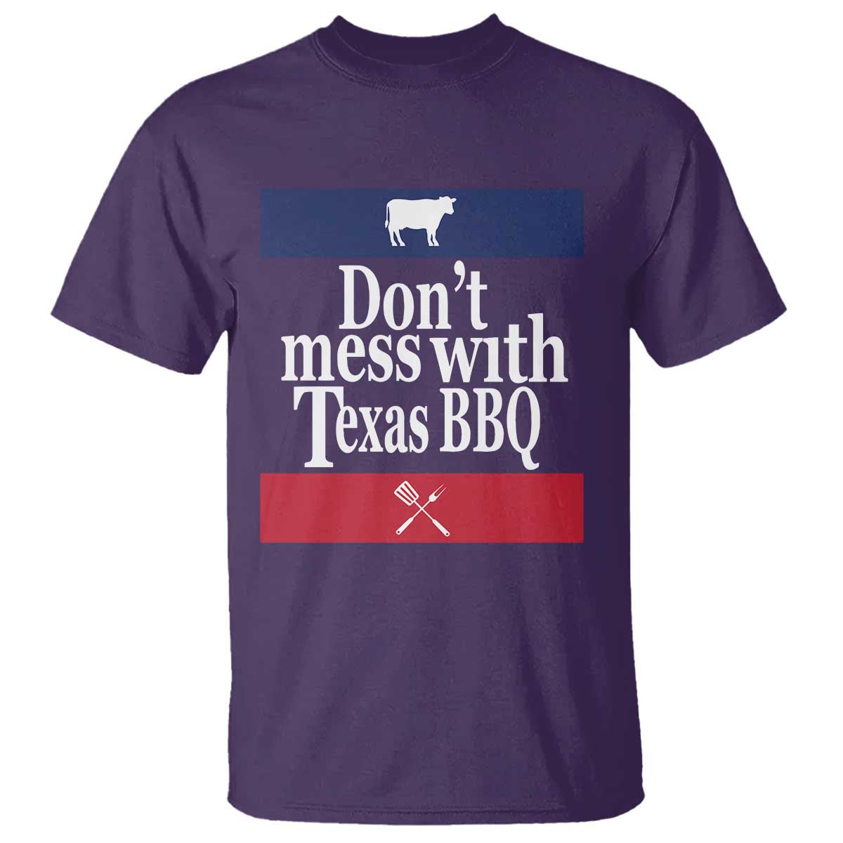 Don't Mess With Texas BBQ T Shirt TS09 Purple Print Your Wear