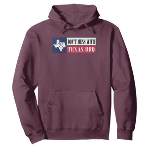 Don't Mess With Texas BBQ Hoodie Texan Flag Grilling Pitmaster TS09 Maroon Print Your Wear