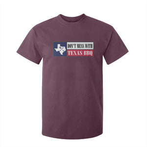 Don't Mess With Texas BBQ T Shirt For Kid Texan Flag Grilling Pitmaster TS09 Maroon Print Your Wear