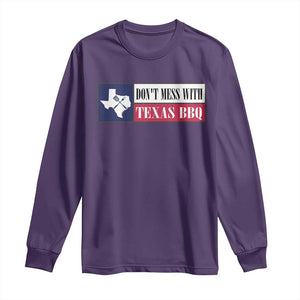 Don't Mess With Texas BBQ Long Sleeve Shirt Texan Flag Grilling Pitmaster TS09 Purple Print Your Wear