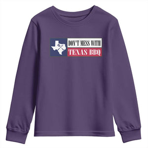 Don't Mess With Texas BBQ Youth Sweatshirt Texan Flag Grilling Pitmaster TS09 Purple Print Your Wear