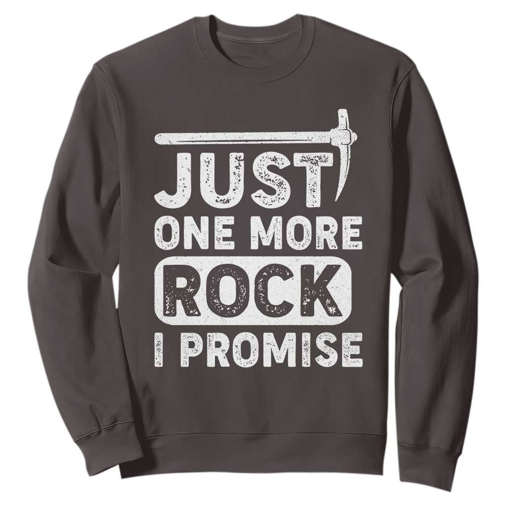Rock Collector Sweatshirt Just One More Rock I Promise TS09 Dark Chocolate Print Your Wear
