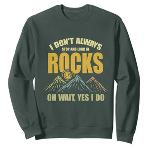 Geologist Sweatshirt I Don't Always Stop And Look At Rocks TS09 Dark Forest Green Print Your Wear