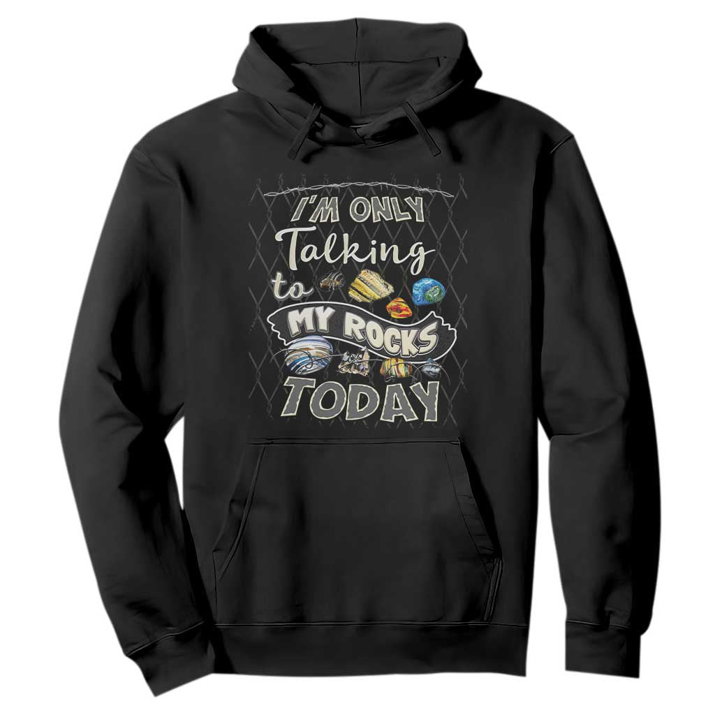 Geologist Hoodie I'm Only Taling To My Rocks Today TS09 Black Print Your Wear