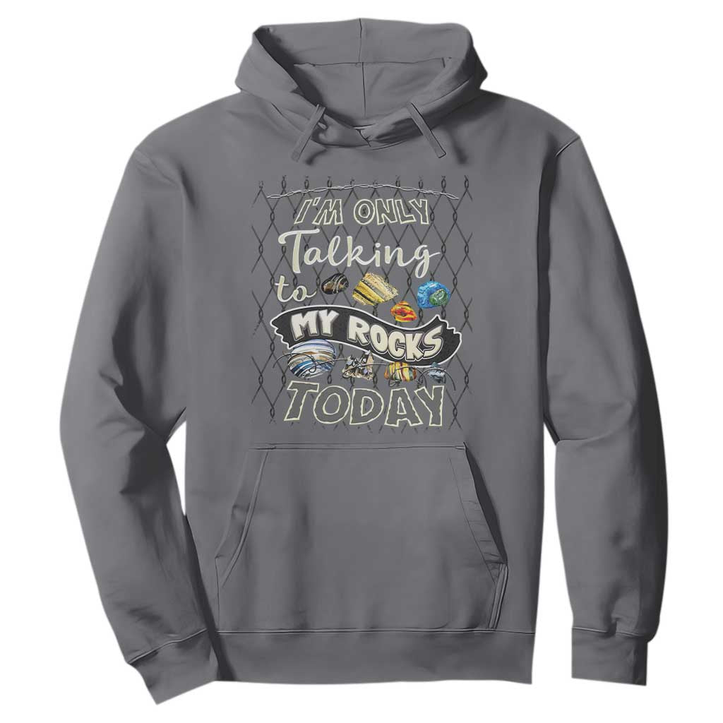 Geologist Hoodie I'm Only Taling To My Rocks Today TS09 Charcoal Print Your Wear