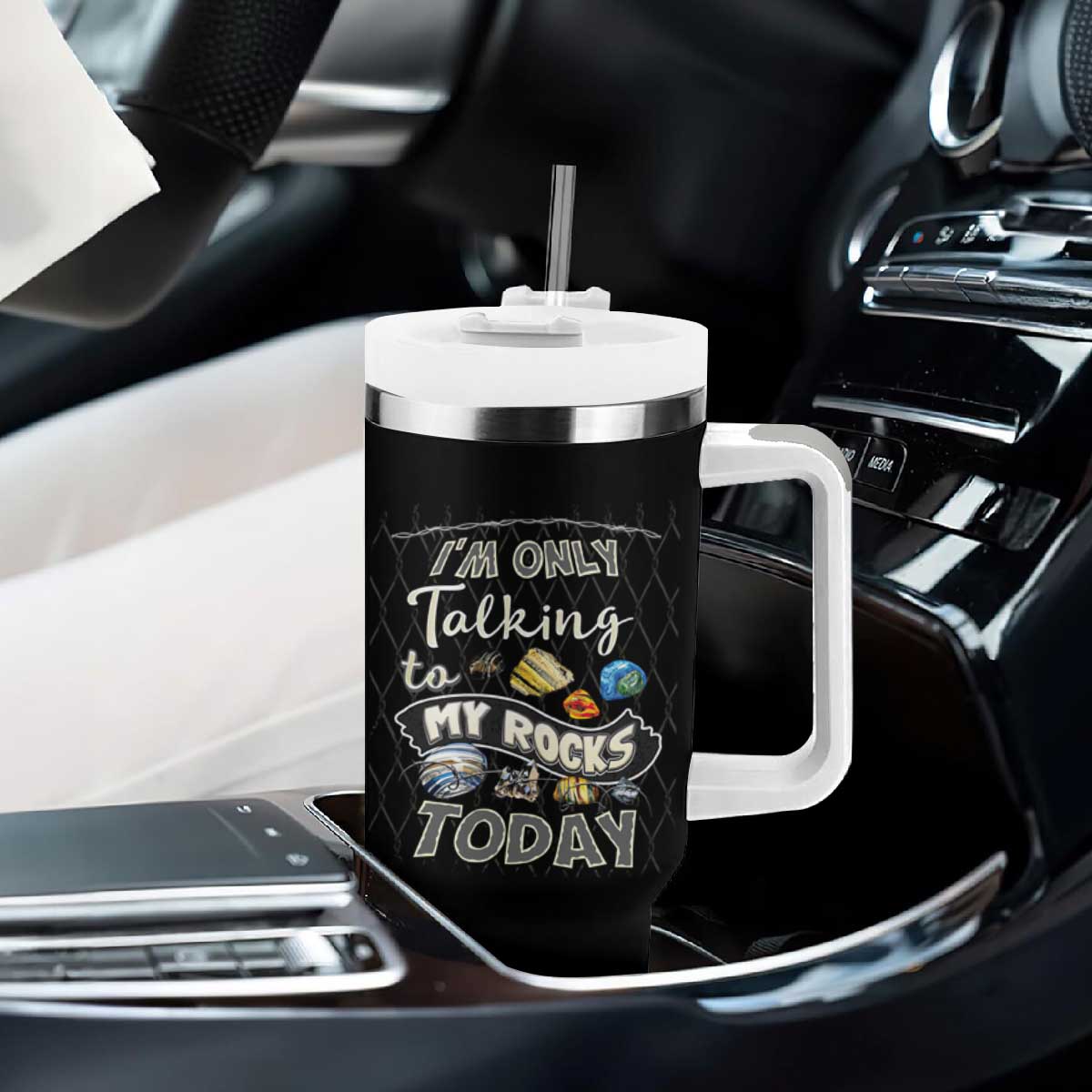 Geologist Tumbler With Handle I'm Only Taling To My Rocks Today TS09 Print Your Wear