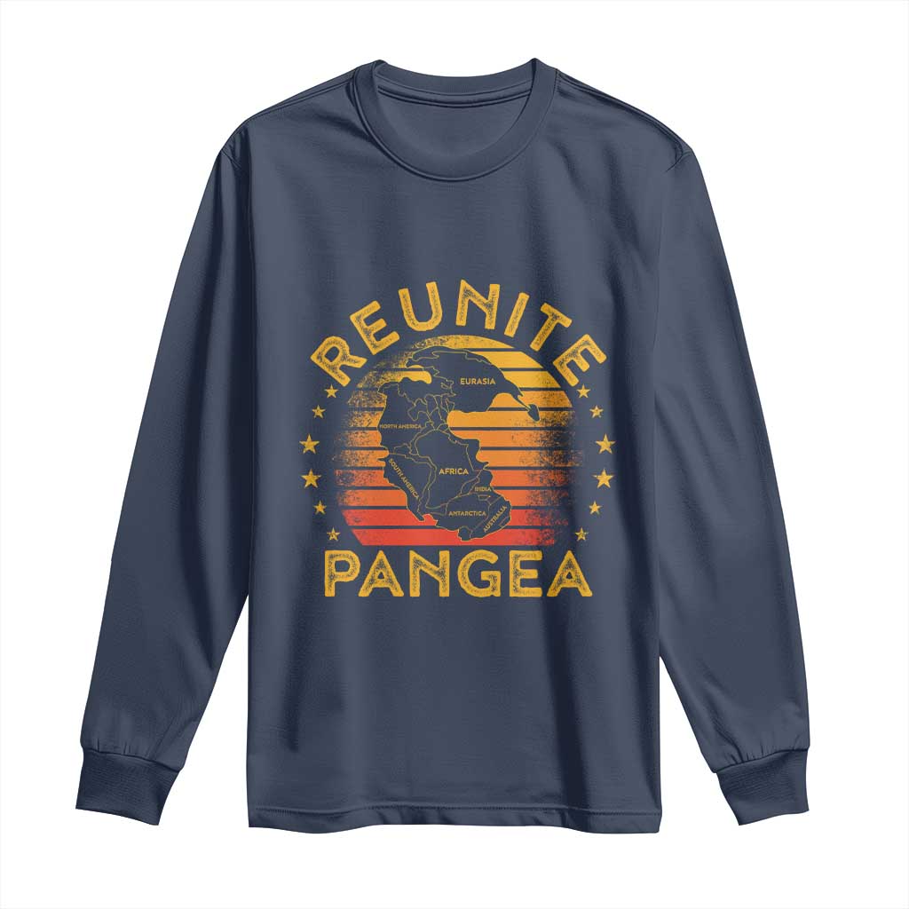 Funny Geologist Reunite Pangaea Long Sleeve Shirt TS09 Navy Print Your Wear