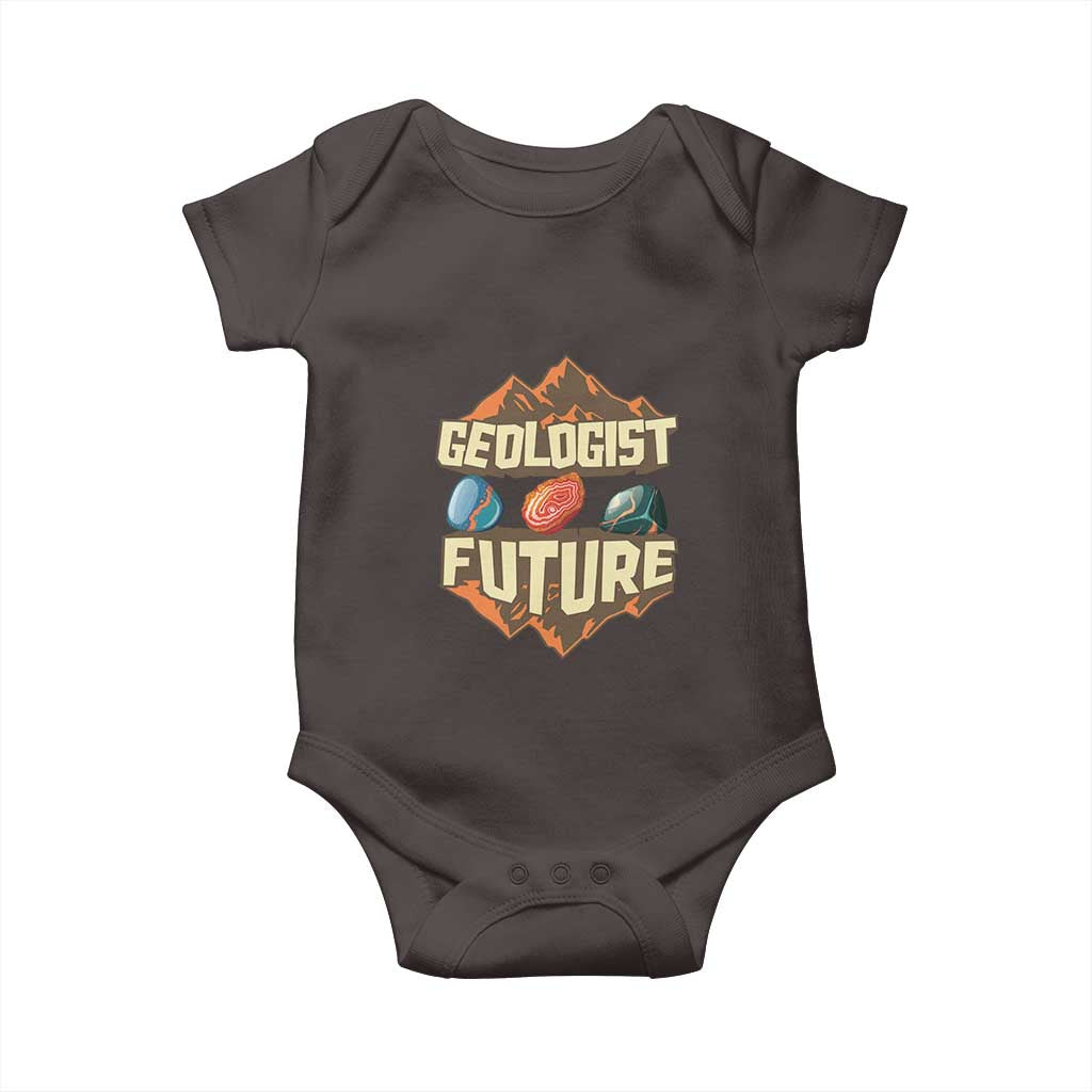 Future Geologist Baby Onesie Geology Student Earth Science TS09 Dark Chocolate Print Your Wear