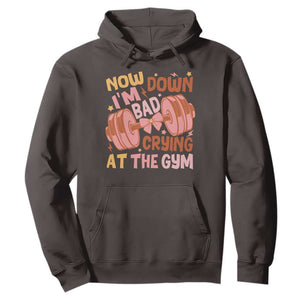Gymer Hoodie Down Bad Crying At The Gym Groovy Bow Coquette TS09 Dark Chocolate Print Your Wear
