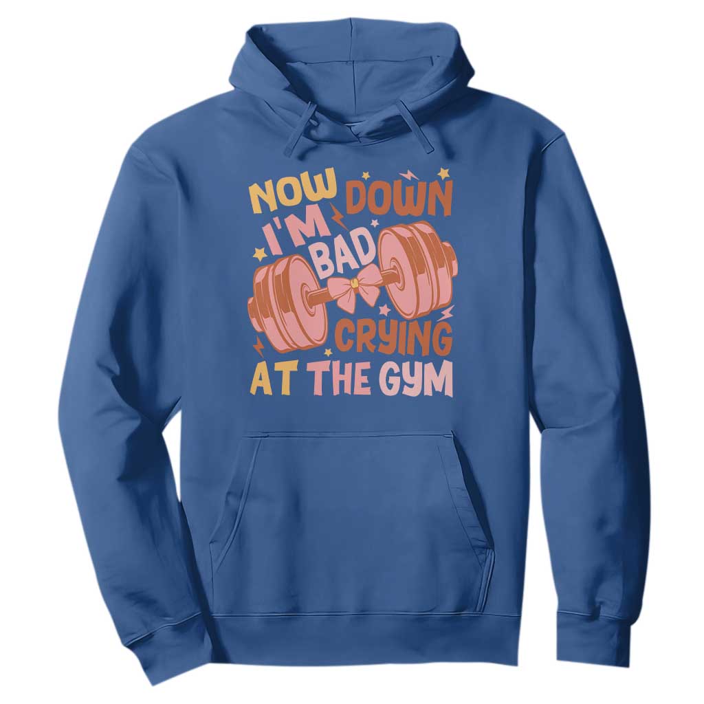 Gymer Hoodie Down Bad Crying At The Gym Groovy Bow Coquette TS09 Royal Blue Print Your Wear