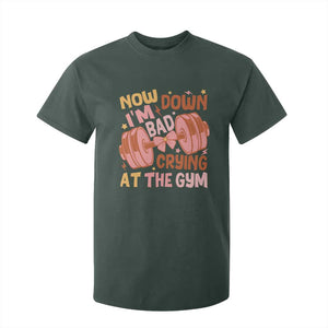 Gymer T Shirt For Kid Down Bad Crying At The Gym Groovy Bow Coquette TS09 Dark Forest Green Print Your Wear