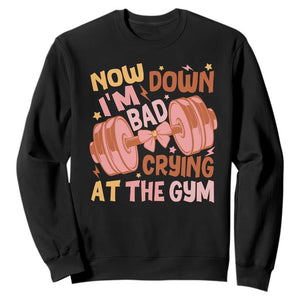 Gymer Sweatshirt Down Bad Crying At The Gym Groovy Bow Coquette TS09 Black Print Your Wear