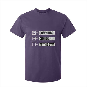 Funny Gymer T Shirt For Kid Down Bad Crying at the Gym TS09 Purple Print Your Wear