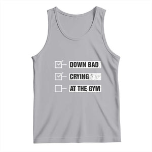 Funny Gymer Tank Top Down Bad Crying at the Gym TS09 Athletic Heather Print Your Wear