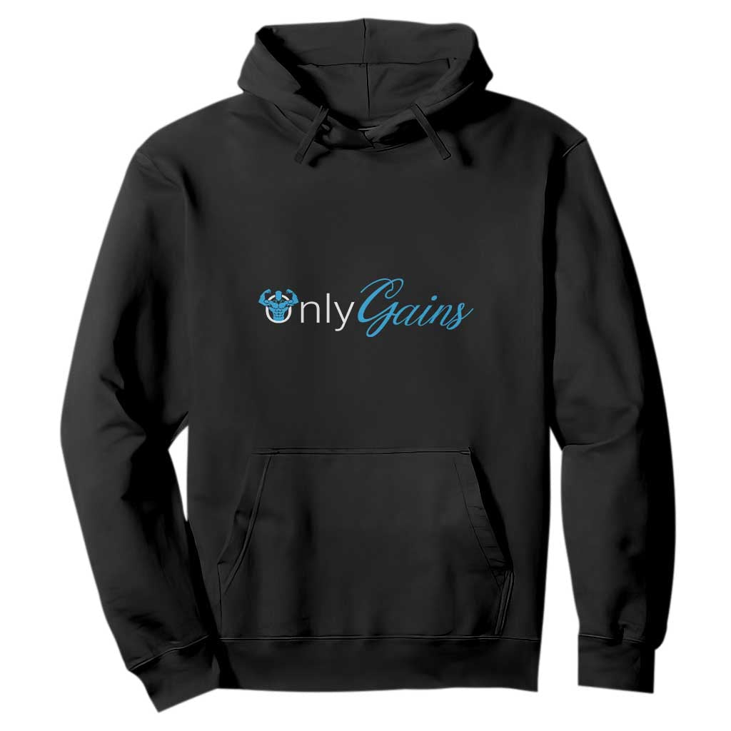 Funny Gymer Hoodie Only Gains Fitness TS09 Black Print Your Wear