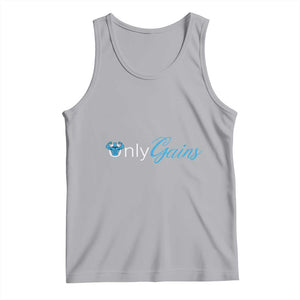 Funny Gymer Tank Top Only Gains Fitness TS09 Athletic Heather Print Your Wear