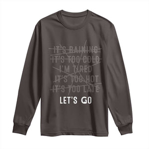 Gymer Long Sleeve Shirt Let's Go Gym No Reasons Fitness Motivation TS09 Dark Chocolate Print Your Wear