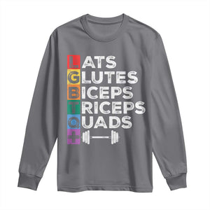 LGBTQ Gymer Long Sleeve Shirt Lats Glutes Biceps Triceps Quads TS09 Charcoal Print Your Wear