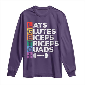 LGBTQ Gymer Long Sleeve Shirt Lats Glutes Biceps Triceps Quads TS09 Purple Print Your Wear