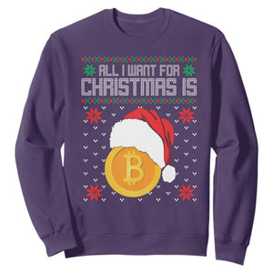 Funny All I Want For Christmas Is Bitcoin Sweatshirt TS09 Purple Print Your Wear